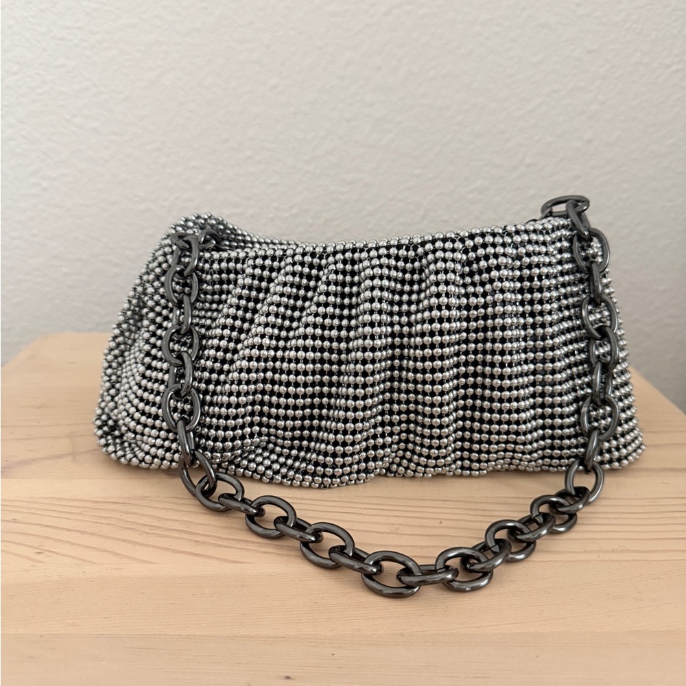 Jessica McClintock Metallic Beaded Clutch